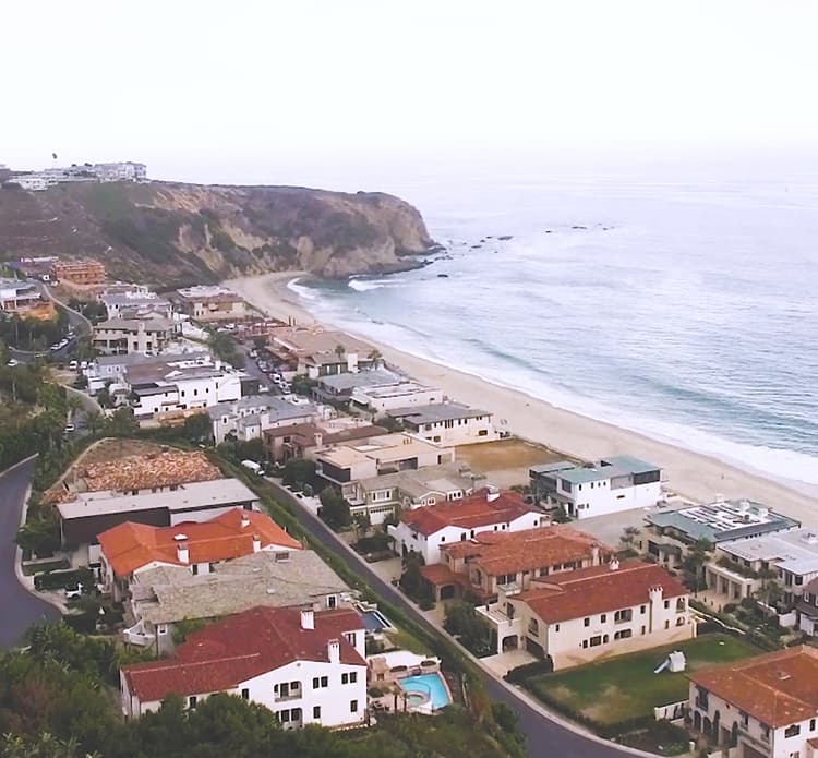 Overhead view of Southern California coastline